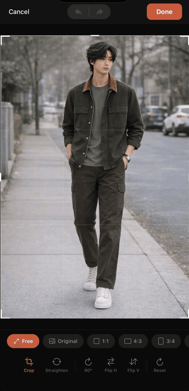Photo editor in TryAnyOutfit